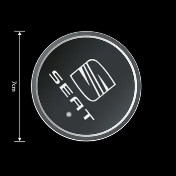 2x Automobilio Logotipas Ženklelis USB Įkrovimo LED Vandens Miestelyje Puodelio Laikiklis Kilimėlis Seat Leon Ibiza Alhambra Niva Kalina Priora Granta Largus