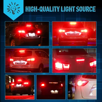 2X Automobilių 1157 BAY15D LED CANBUS LED T20 W21W 1156 BA15S 7440 LED Lemputės Atvirkštinio Žibintai Audi A4 B6, B8 A3 8P RS5 A6 C5, C6, C7 ir A7