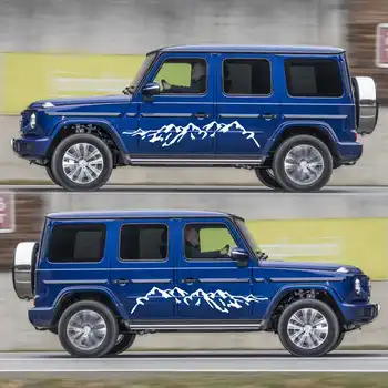 2x Automobilių Stilius Pusės Kūno Lipdukai, Decal Kalnų Rėmo PASIDARYK pats Apdailos Universalus Sunkvežimių Ratų RV Karavanas