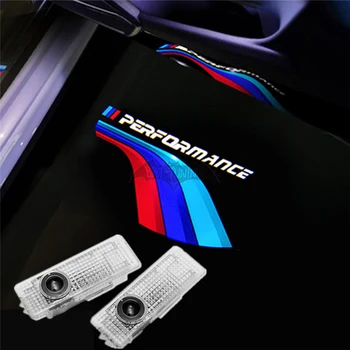 2X LED Sveiki Žibintai BMW F30 F36 F10, F11, F20 F80 F25 ///M Performance 3D Lazerinis Projektorius Vaiduoklis Šešėlis Automobilių Durų Įspėjamasis Žibintas