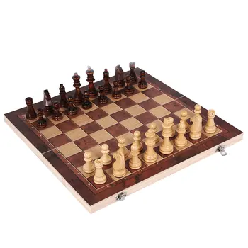 3 1. Mediniai Nardai, Šachmatai Šaškės Kelionės Žaidimai Šachmatų Rinkinį Lankstymo šachmatų lentos Pramogų Kalėdų Dovana