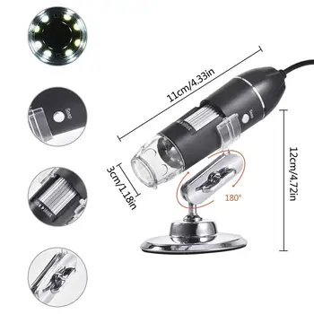 3 1. Skaitmeninio Mikroskopo 1600X Nešiojamas USB Sąsaja Du Adapteriai palaiko 