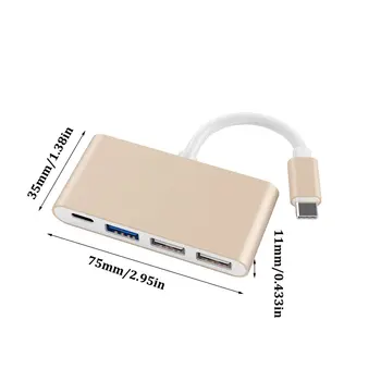3.1 USB C HUB C Tipo USB 3.0 Splitter Konverteris, Skirtas MacBook Pro Oro 2016 2017 2018 Nešiojamų Gyv Adapteris Nešiojamas Priedai