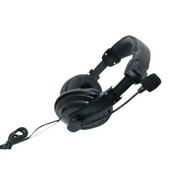3.5 mm Galvos montuojamas Laidines Ausines Su Mikrofonu Verslo laisvų Rankų įranga Mic Ausinės Kompiuterinių PC Žaidimų Stereo 