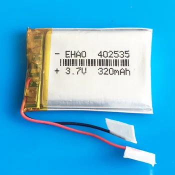 3.7 V 320mAh lipo polimeras ličio įkraunama baterija 402535 už MP4 smart žiūrėti GPS DVD bluetooth 