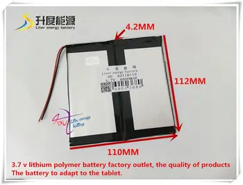 3.7 V 8000mAH 42110112 Polimeras ličio jonų / Li-ion baterija tablet pc
