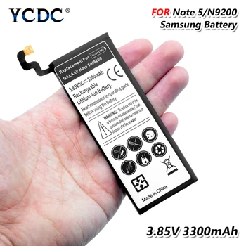 3.85 V 3300mAh mobiliojo Telefono Bateriją, Skirtą Samsung Galaxy Note 5 N9200 N9208 N920A N920C N920I N920T Ličio Įkraunama baterija