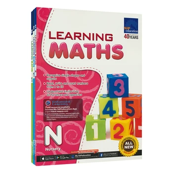 3 Knygos/Set Mokytis Matematikos Surinkimo Knygą N-K2 Darželį, Anglų Kalbos, Matematikos Problemas, Mokymo Knygas
