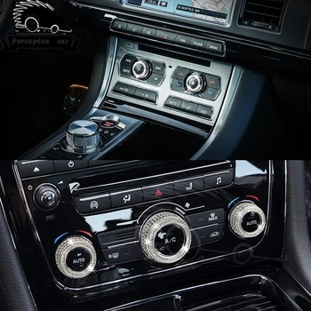 3 Spalvų atsiliepimai Oro Kondicionavimo sistema garso Mygtuką, Automobilių Apdailos Reikmenys, Automobilių Lipdukas-stilius Už Jaguar XF XJ XJL Atnaujinti