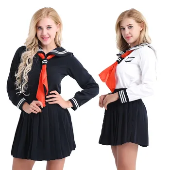 3 Vnt/Set Japonų Mokyklos Sailor Vienodai Mokyklos kurso, karinio jūrų Laivyno Jūreivis Mokyklos Studentų Uniformų Merginos Cosplay Kostiumas