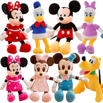 30-100cm Disney Mickey Mouse Minnie ančiukas Donaldas, Daisy Goofy Plutonas Gyvūnų Minkšti Pliušiniai Žaislai Lėlės Gimtadienio Dovana Vaikams Mergina