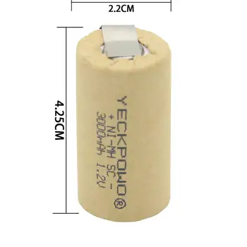 3000mAh akkus 1.2 V NIMH sub C baterija SC baterijų akkumulator įkrovimo litavimo juostos, suvirinimo skirtukai flat top nikelio lakštai