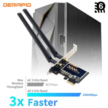 3000Mbps dviejų dažnių Belaidžio PCIe Adapteris, Skirtas 