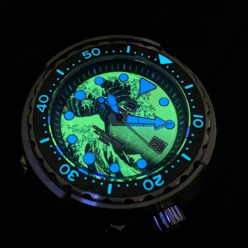 300M Nardymo Mechaninis Laikrodis Vyrams NH35 Automatinis Judėjimo Žiūrėti Mens 3D Paviršių Šviesos Nerūdijančio Plieno Nardymo Laikrodis Naujas 2020 m.