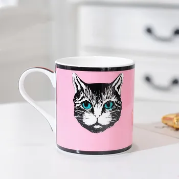 300ml Kūrybos Pink Cat Kavos Puodeliai Kaulų Kinija Puodelis ir Taurės Keramikos Popietės Arbata Teacup Vandens Nemokamas Pristatymas