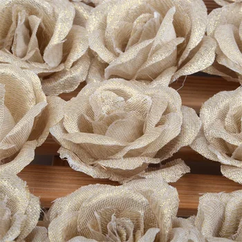 30pcs 4cm Šilko Aukso Dirbtinių Rožių Žiedų Galvučių Dekoratyvinės Gėlės, Vestuvių Namo Šalis Dekoro Mini 