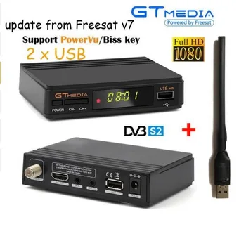30pcs Gtmedia V7S HD Mini Skaitmeninės Palydovinės TV box imtuvas DVBS2 Suppport Powervu Cam Newcad Network Sharing