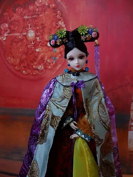 32CM 2019 Naują Senovės Kinų Lėlės Kolekcines Čing Dinastija Princesė Doll Vintage Rytų Lėlės, Žaislai Mergina