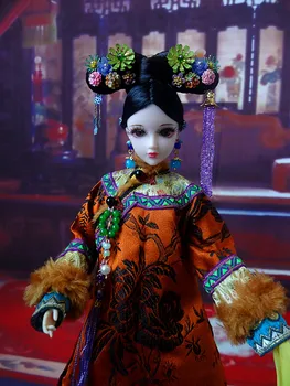32CM 2019 Naują Senovės Kinų Lėlės Kolekcines Čing Dinastija Princesė Doll Vintage Rytų Lėlės, Žaislai Mergina