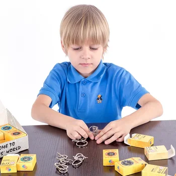 32Pcs Klasikinis Protingas Montessori Metalinės Vielos Įspūdį Sunkus galvosūkis Magic Žiedai Žaidimas Žaislai Suaugusiems Vaikams Dovanos Vaikams