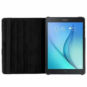 360 Laipsnių Besisukantis PU Odos Flip Case Cover For Samsung Galaxy Tab 9.7 SM-T550 T550 T551 SM-T555 TabA 9.7 Tablet Atveju Stiklas