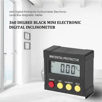 360 Laipsnių Juoda Mini Skaitmeninis Matlankis Inclinometer Elektroninių Lygio Langelis Magnetinio Pagrindo Matavimo Įrankiai