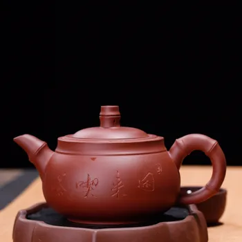 360ML yixing arbatinukas didelės talpos bambuko arbatos puodą kung fu virdulys raudonos molio drinkware kostiumas, Kaklaraištis, Guanyin Oolong arbata Dahongpao
