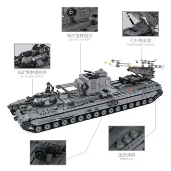 3663PCS Pagrindinis Tankas Modelio Blokai Tumblr įrangos pardavimas, biuro įrangos Karinės Suderinama WW2 Armijos Kareivis Žaislas Plytų Dovana Vaikams