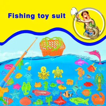 39Pcs Nustatyti Plastikinių Magnetinių Žvejybos Žaislai, Kūdikių Vonios Žaislas 