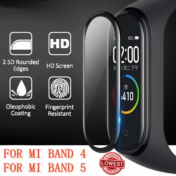 3D Apsauginis Stiklas Xiaomi mi juosta 4 5 Stiklo Filmas Mi band5 Smart Watchband 4 5 Soft Screen Protector Filmas mi juosta 4