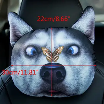 3D Atspausdintas Teddy veislės kalytę Šuo veido Automobilių Pagalvėlės Kaklo Poilsio Auto Kaklo Saugos Pagalvėlė/ Automobilių Kaklo Parama Pagalvėlės