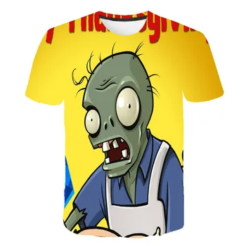 3D augalai, zombie berniukas ir mergaitė anime T-shirt vaikams, cartoon spausdinti asmeninį madų vaikų vasaros marškinėliai drabužių