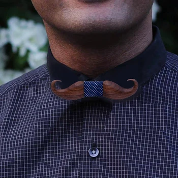 3D Black Walnut barzda Mediniai Bowtie už Mens Vestuvių Papillon Corbatas Spausdinti Medienos peteliškę Nosinė Nustatyti Mens Kostiumas