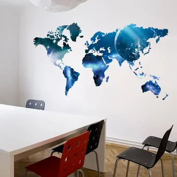 3D Blue Planet Pasaulio Žemėlapyje Sienų Lipdukai vaikų kambario kambarį 