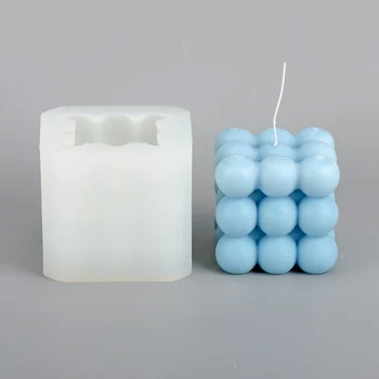 3D Cube Žvakių Liejimo Asmeninį Kvapus Dekoratyvinis Silikoninis Žvakė Formavimo Pelėsių