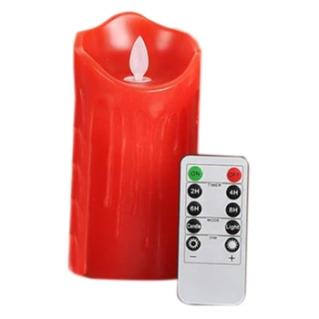 3D Flameless Led Ramstis Žvakė su Nuotolinio Valdymo, Baterijų Veikti Vestuvių ir vidaus Apdaila