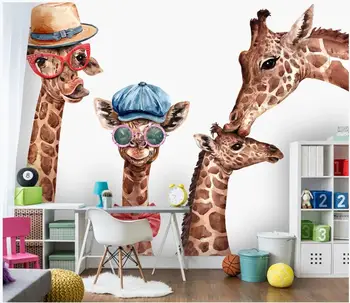 3d foto tapetai užsakymą freskos Modernus minimalistinio rankų parengtos vaikų kambarys žirafa gyvūninės namų dekoro tapetai, sienų ir 3 d