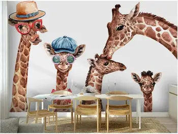3d foto tapetai užsakymą freskos Modernus minimalistinio rankų parengtos vaikų kambarys žirafa gyvūninės namų dekoro tapetai, sienų ir 3 d