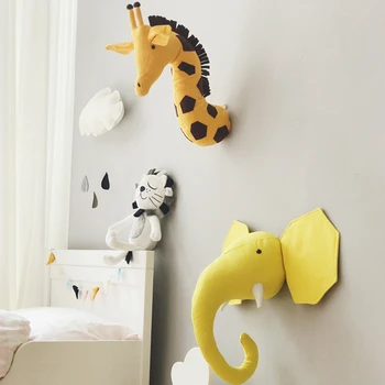 3D Gyvūnų Galvos Sienos Mielas Įdaryti Sienos Kabantys Žaislai, Vaikų Kambarys Gyvūnų Sienos Skulptūros--Zebra