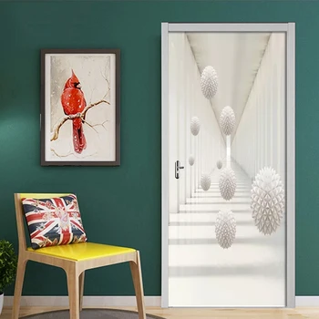 3D Kūrybos Balta Stereo Srityje Šiuolaikinio Gyvenimo Kambario Studijų Miegamojo Duris Dekoro Lipduko Sienos Popieriaus Freskos PVC lipnios 3D Lipdukai