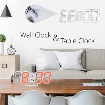 3D LED Sieninis Laikrodis Modernus Dizainas, Skaitmeninis Stalo Laikrodis, Žadintuvas Naktį Šviesos Siųsti Sieninis Laikrodis Namų Dekoro Kambarį
