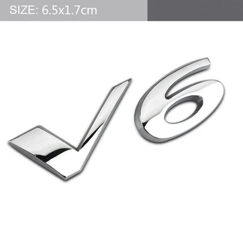 3D Metalo 3.0 V6 Logotipo Lipdukas Emblema Ženklelio Lipdukai Jaguar F-Type XF XJ X-Type XE F-Tempas XEL XFL XK S-TYPE Automobilio Stiliaus