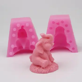 3D Mielas Dramblys Keramikos Tinkas Silikono Formos Minkštas Pyragas 