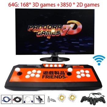 3D Pandora Retro Arcade Lauke 4018 1 taupymo Funkcija Parama Internetu WIFI Parsisiųsti Žaidimus, USB Gamepad 3303/3288 Kreiptuką Konsolės