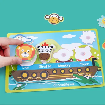3d Puzzle Kawaii Gyvūnų Montessori Medžiagas Medinių Švietimo Žaislai Vaikams Juokinga Dėlionės Plėtros Mokymosi Žaislai