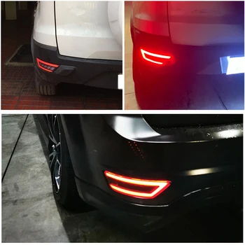 3D Regos LED Galinio Bamperio Atšvaito Uodega Stabdžių Žibintai Posūkio Signalo Atsarginės Atbulinės Šviesos Ford Kuga Ecosport Focus Hečbekas