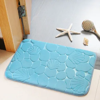3D Seashell Spausdinti Antislip Vonios kambario Vonios Kilimėlis Absorbentas Miegamojo, Vonios Tualeto Durų Kilimėlis Namo Įėjimo Słomianka Sveiki Kilimėlis