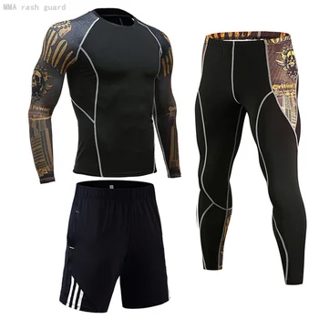 3D vilkas Vyrų Šilumos apatiniai rashgard rinkinys MMA Suspaudimo sportinę Aprangą ilgai johns Žiemą šilumos apatiniai bėgiojimas kostiumas