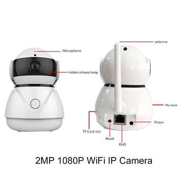 3MP Wifi TL CCTV Camera Dome PT Belaidžio Priežiūros 10xDigital Zoom 