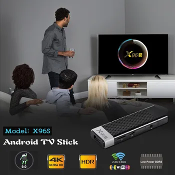 3PCS 4GB 32GB Android 9.0 Smart TV Box X96S Stick Amlogic S905Y2 Quad Core Mini PC Dongle 4K Media Player Dual Wifi, Bluetooth